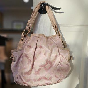 Coach Art Canvas Pink Shoulder Handbag Purse L0882-13427